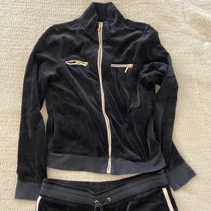 Juicy couture warm up velour set jacket and pants women’s size medium